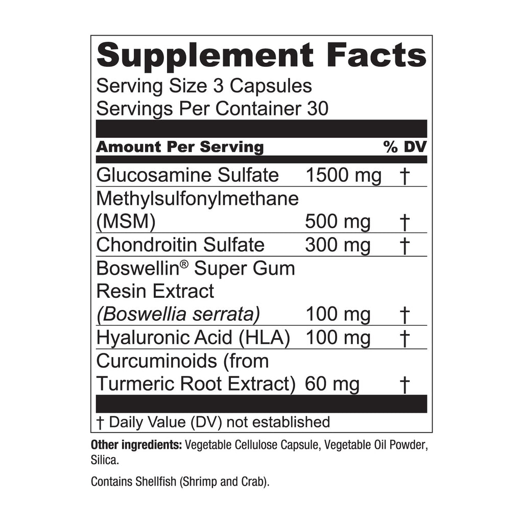 Essential Elements Glucosamine Chondroitin MSM Boswellia – Joint Support, 90 Capsules
