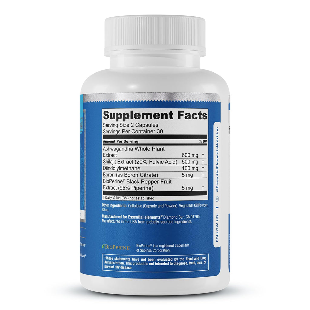 Essential Elements T-Hero 60 Vegan Capsules (3-Pack) – Male Health, Muscle Support & T-Health