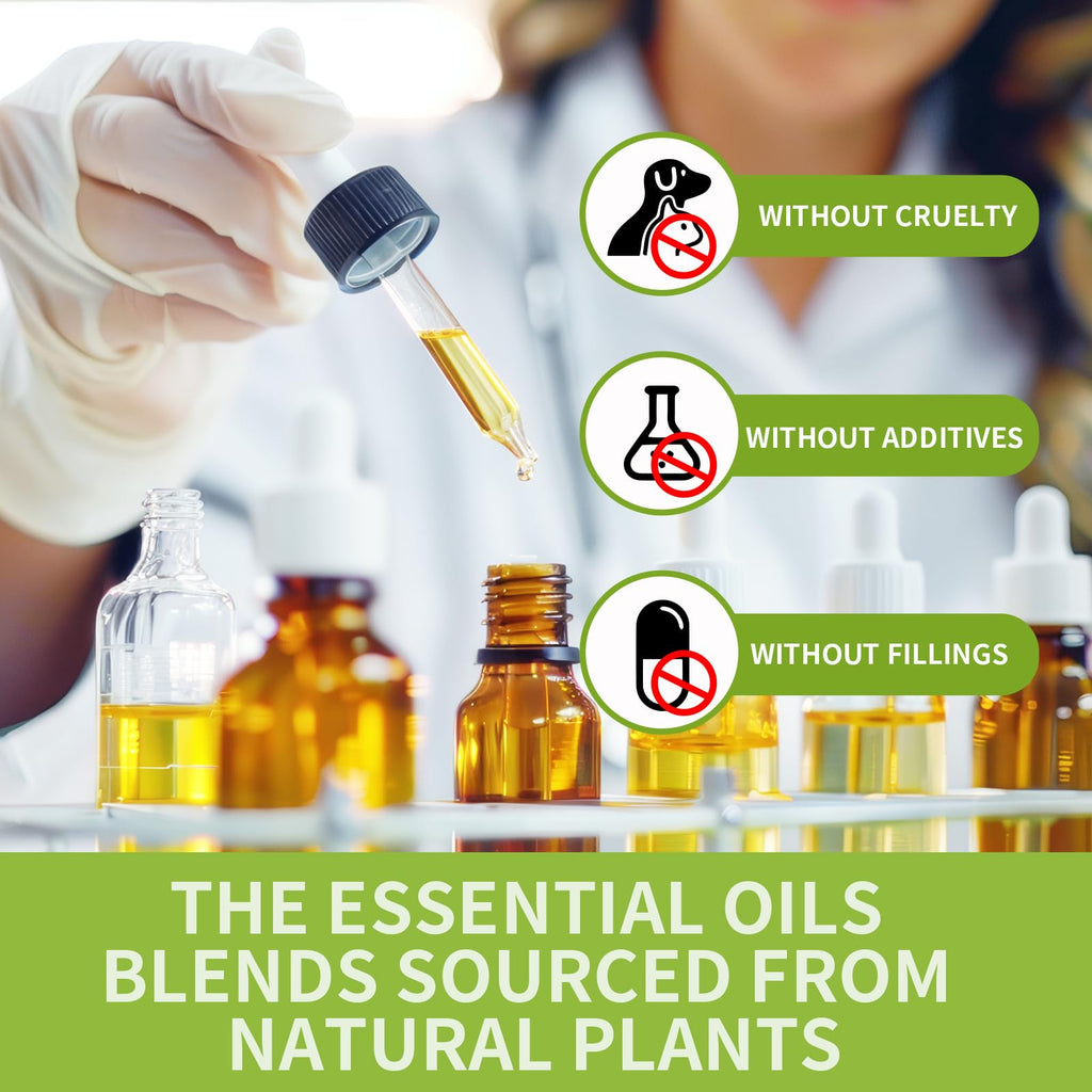 Essential Oil Blends Set – 6x10ml for Diffusers (Spearmint Tea, Calming, Dreams, Relaxing)