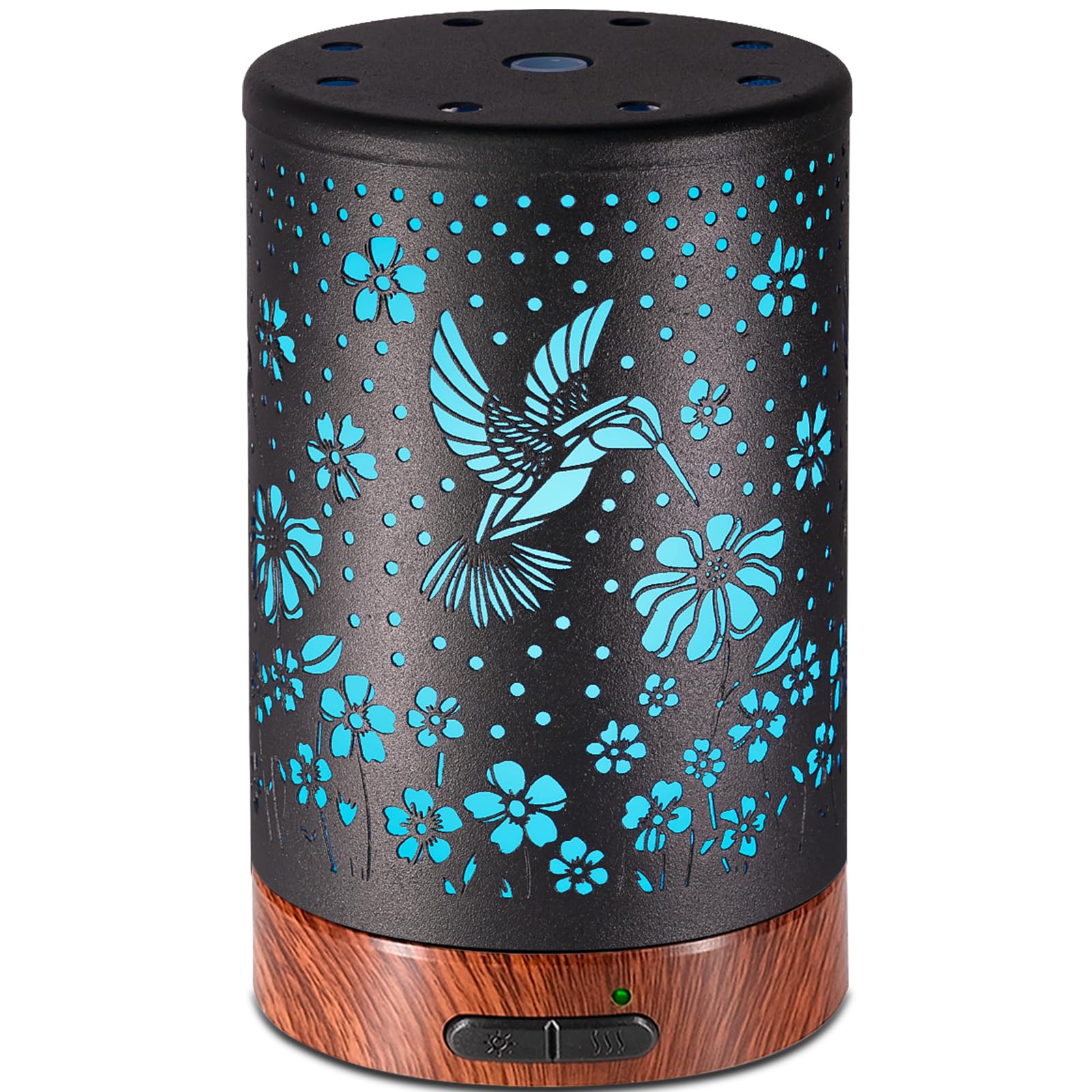 Essential Oil Diffuser 150ml – Metal Cover, 7-Color Light, Auto-Off | Aromatherapy
