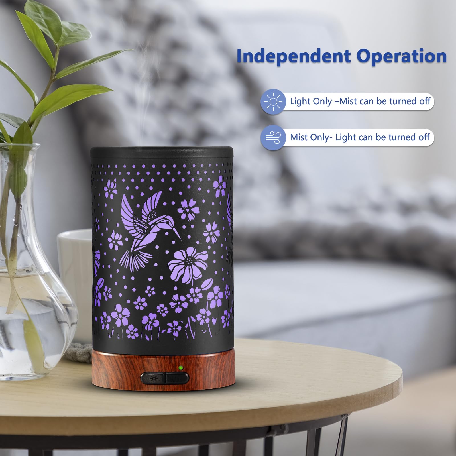 Essential Oil Diffuser 150ml – Metal Cover, 7-Color Light, Auto-Off | Aromatherapy