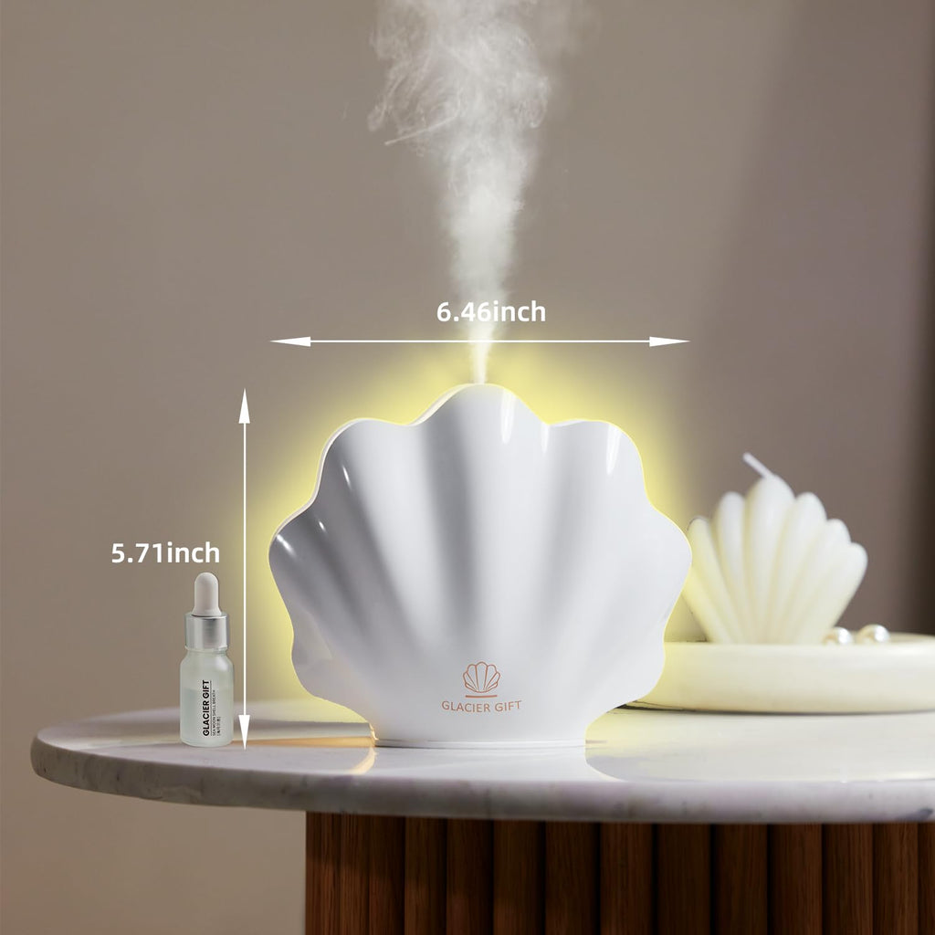 Essential Oil Diffuser 260ML – Shell Aroma Diffuser with Remote, 7-Color LED Night Light