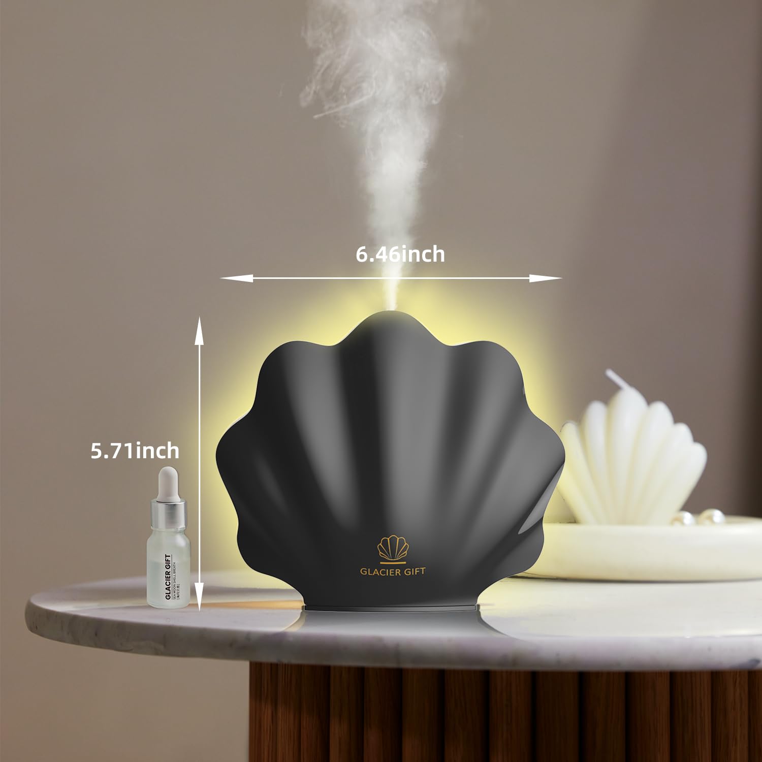 Essential Oil Diffuser 260ML Black Shell with Remote Control | Humidifier, 7-Color LED Night Light for Bedroom & Home Relaxation