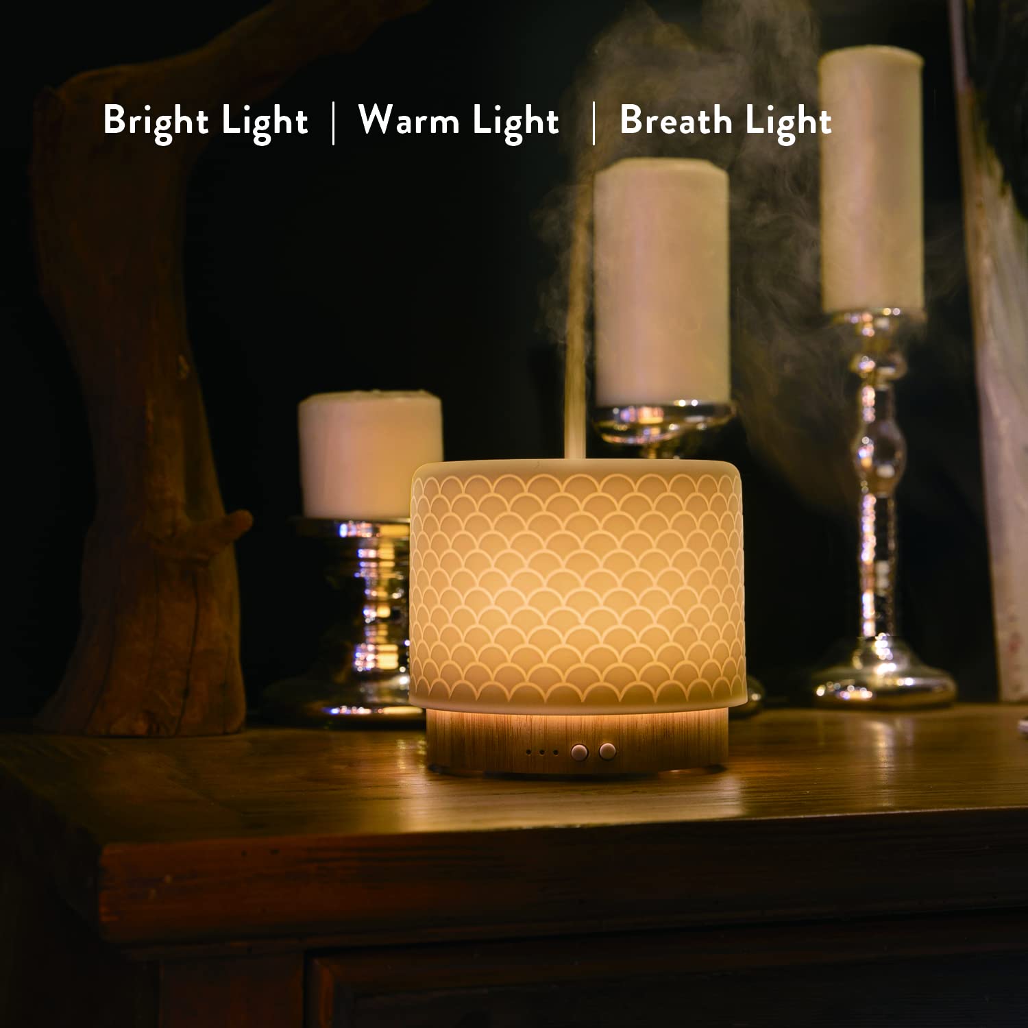 Essential Oil Diffuser 280ml – Large Room Aromatherapy, Sleep Mode, 4 Timers, 3 Light Modes