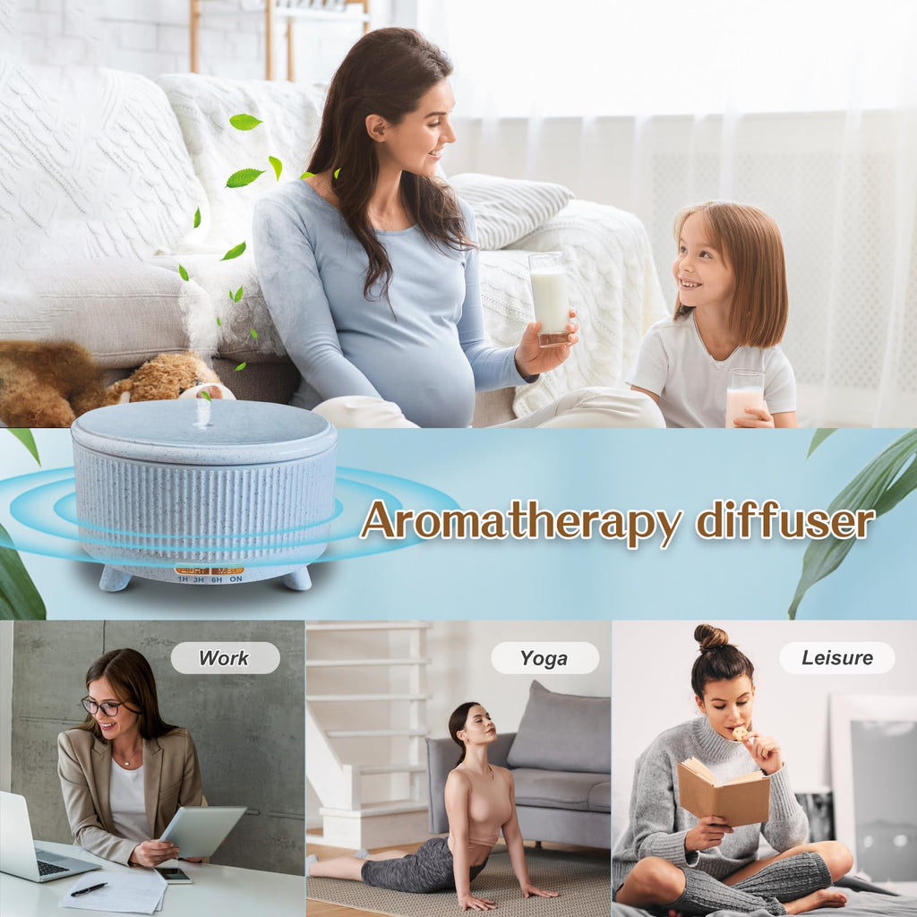 Essential Oil Diffuser 500ml for Home – Large Room Aromatherapy, 7-Color Lights, 3 Mist Modes, Auto Off