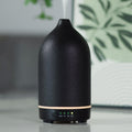 Essential Oil Diffuser Ceramic 150ml Black – Ultrasonic Aroma Diffuser with Timer, 7-Color LED, Auto Shut-Off