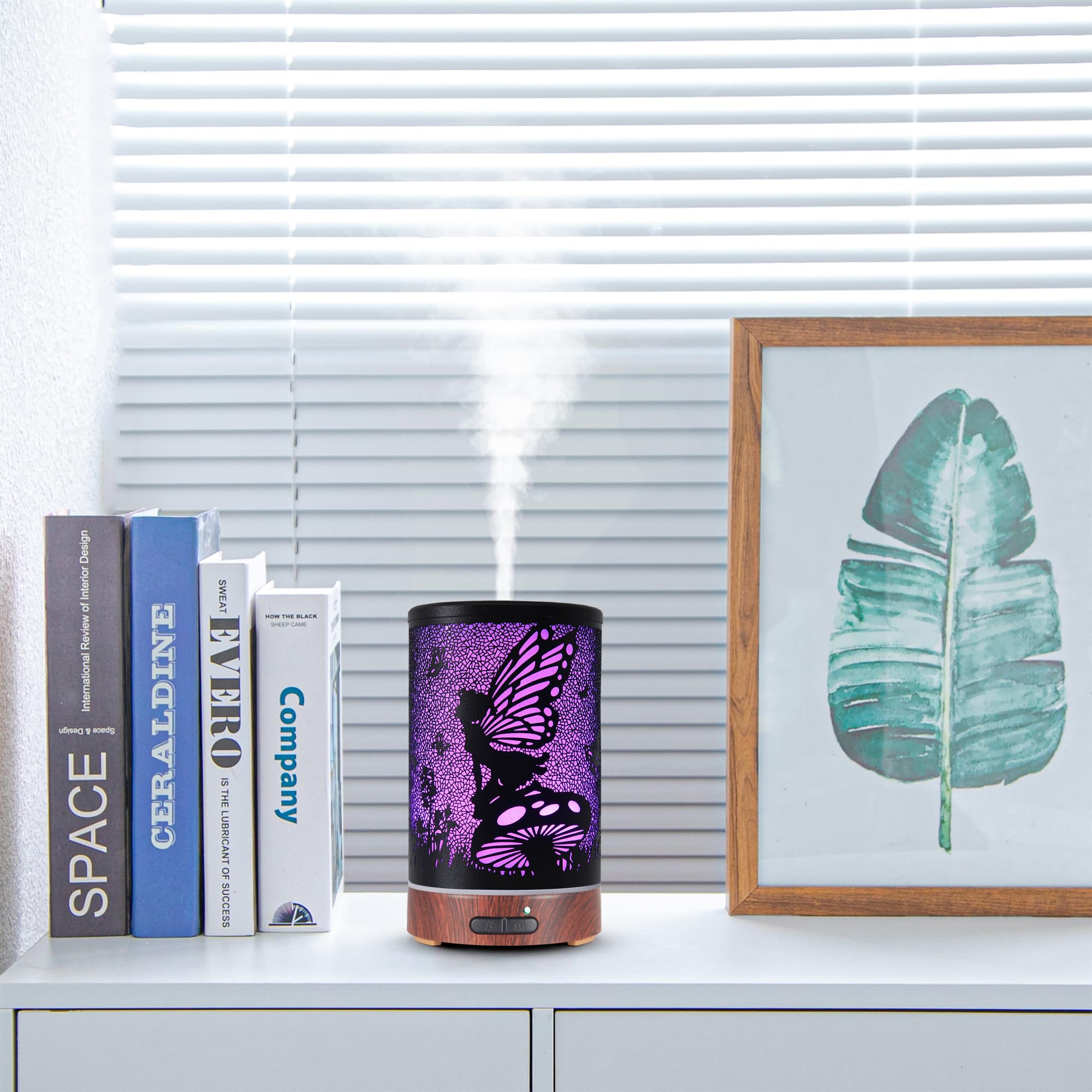 Essential Oil Diffuser - Ultrasonic Aromatherapy Humidifier with 7 Color LED Lights | Auto Shut-Off (Flower Fairy)