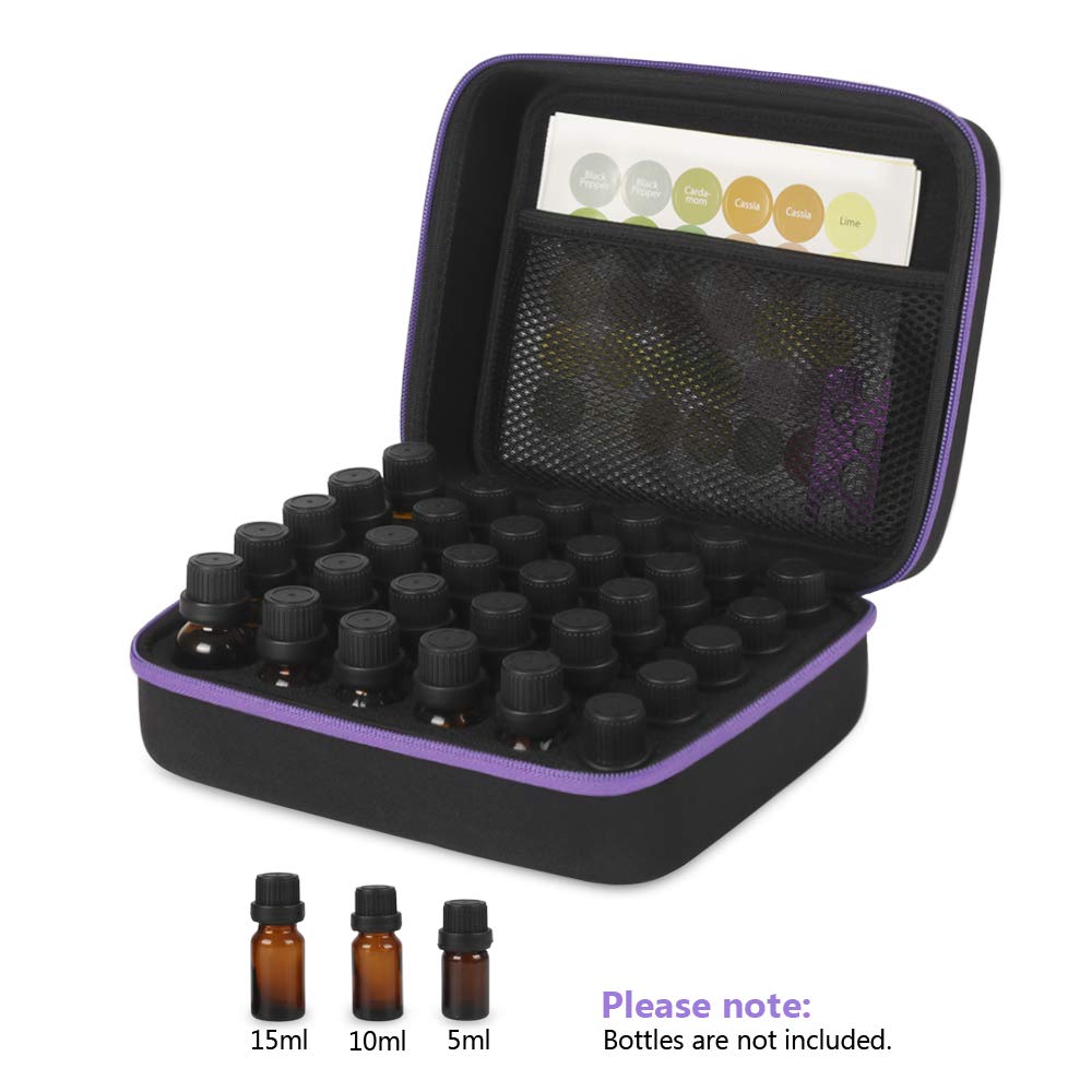 JSVER Essential Oil Storage Case – 30 Bottles Travel Organizer