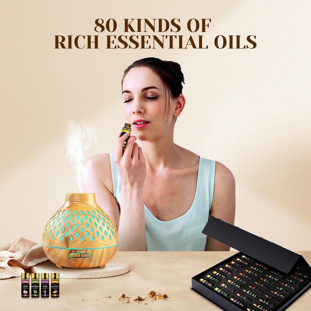 Essential Oil Set 80 Pcs - 100% Natural Essential Oils Kit | Diffuser, Massage, Soap & Bath Bombs (80x5ml) Christmas Gift