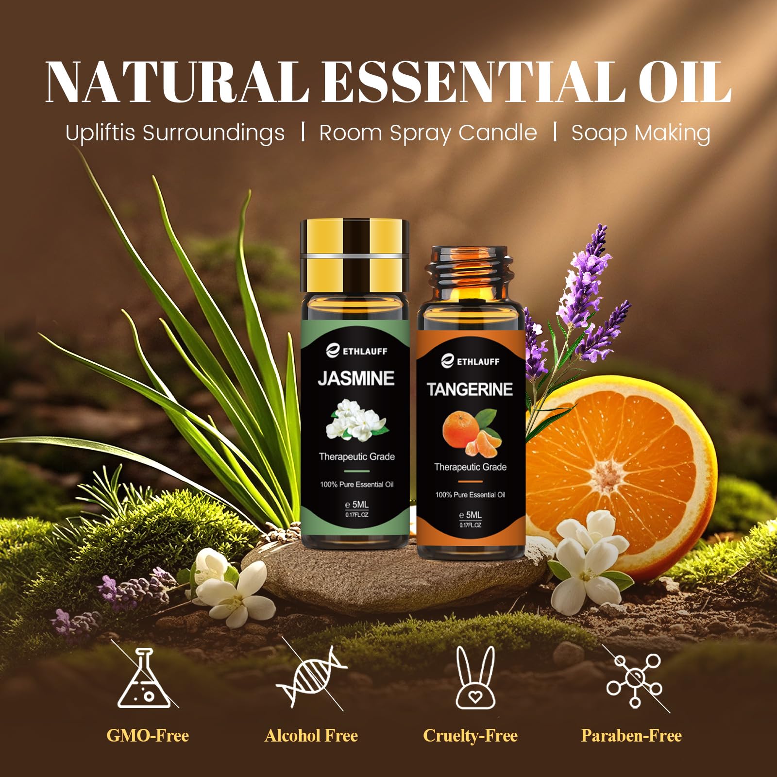 Essential Oil Set 96x5ml – Pure Essential Oils for Diffuser, Massage, Soap, Candle & Bath Bombs
