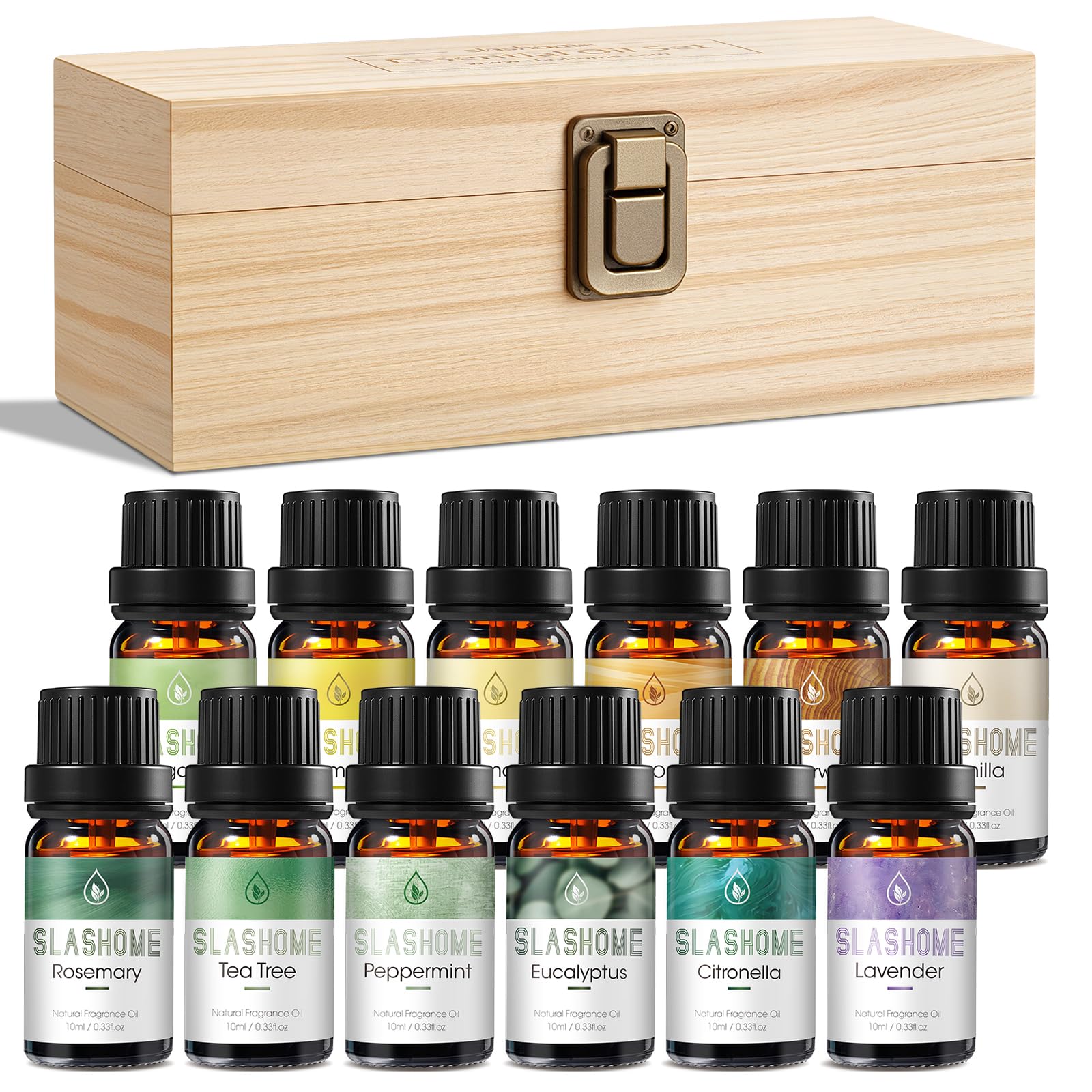 12-Pack Essential Oils for Diffusers – Sleep & Refreshing Scents | Gift Box