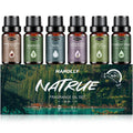 Essential Oils Set – Nature Scents Aromatherapy Kit (6x10ml) Sandalwood & Rose, Bamboo, Rain, Lavender & Chamomile, Fresh Cut Grass, Forest Pine