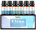 Essential Oils Set - Clean Scents for Diffuser & Aromatherapy (6x10ml): Fresh Linen, Eucalyptus Peppermint