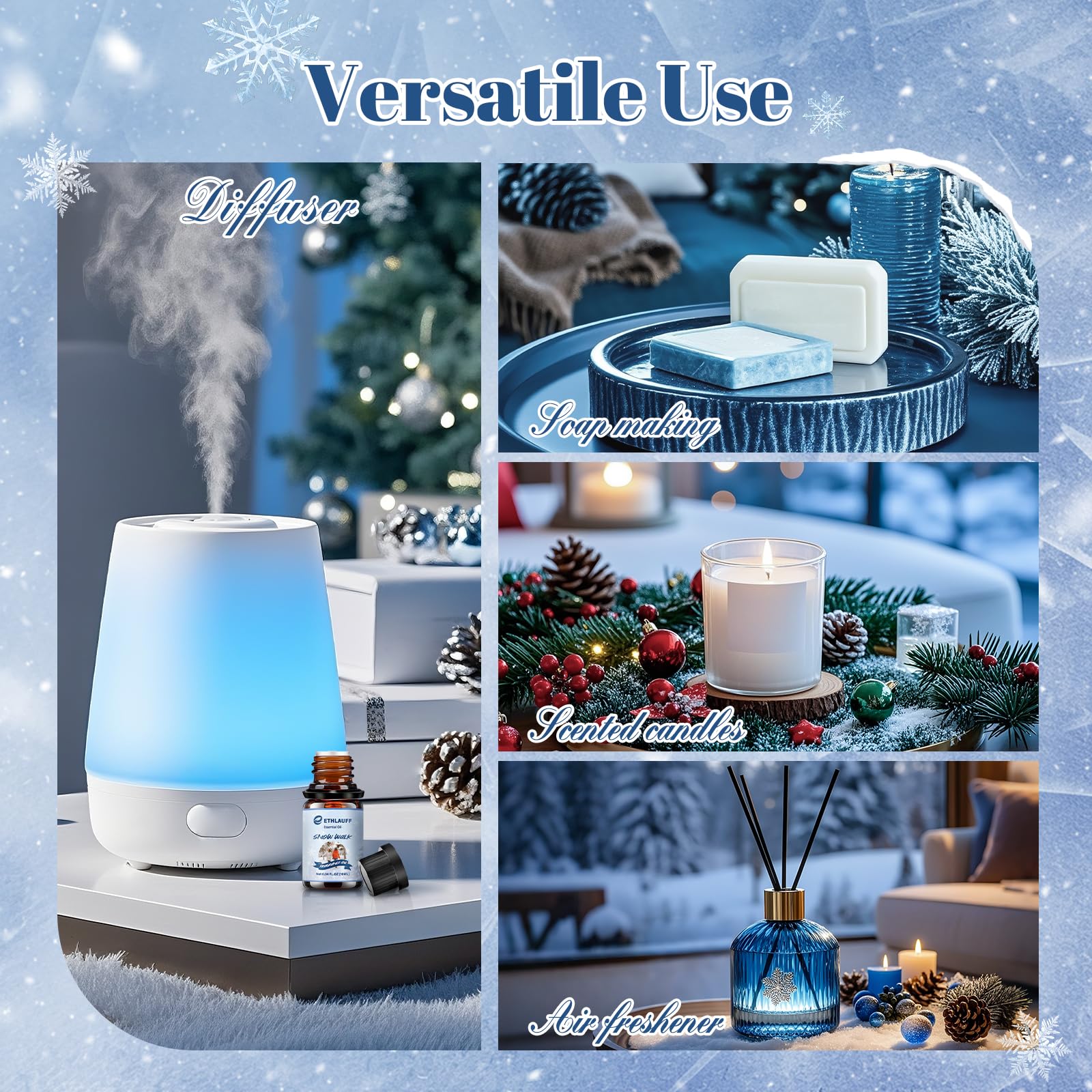Essential Oils Winter Set - Premium Fragrance Gift for Diffuser, Soap & Candle Making