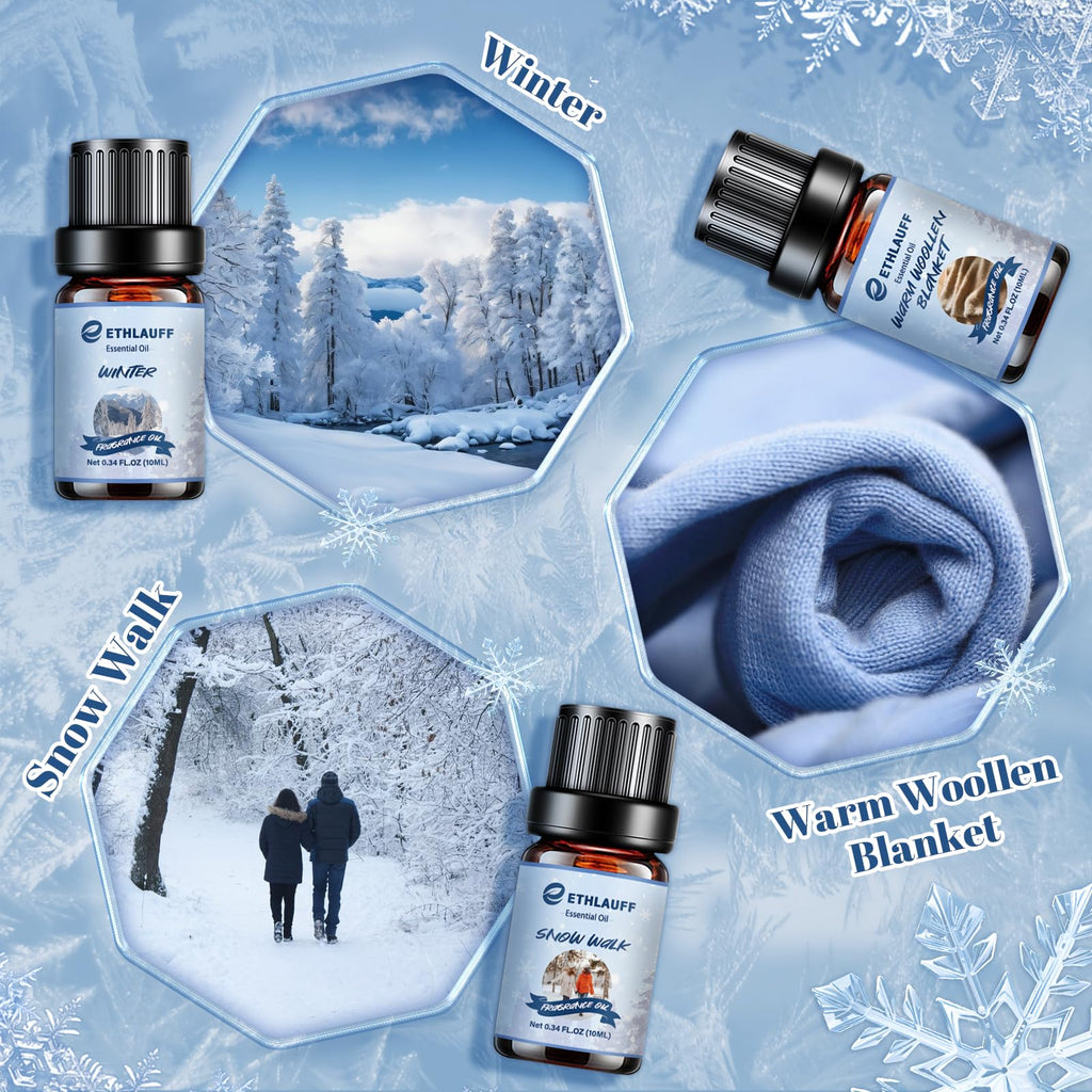 Essential Oils Winter Set - Premium Fragrance Gift for Diffuser, Soap & Candle Making