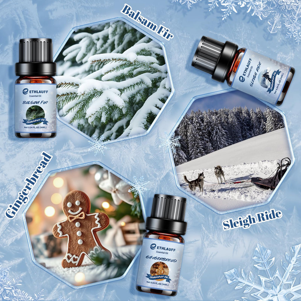 Essential Oils Winter Set - Premium Fragrance Gift for Diffuser, Soap & Candle Making