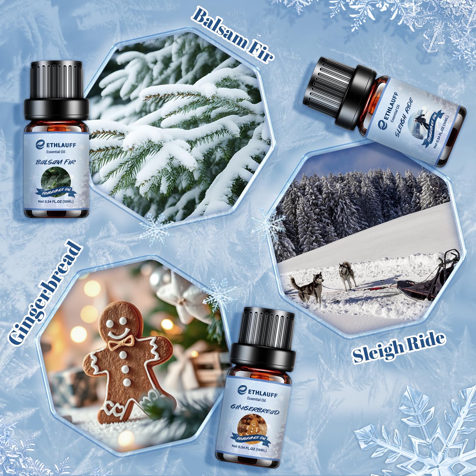 Essential Oils Winter Set - Premium Fragrance Gift for Diffuser, Soap & Candle Making