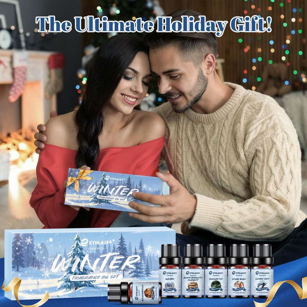 Essential Oils Winter Set - Premium Fragrance Gift for Diffuser, Soap & Candle Making