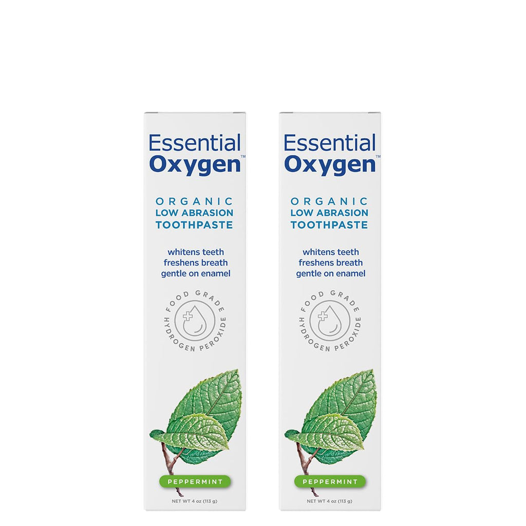 Essential Oxygen BR Certified Organic Toothpaste – Peppermint, 4oz (2 Pack)
