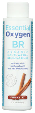 Essential Oxygen Organic Mouthwash (Brushing Rinse) Cinnamon, 3 oz Liquid