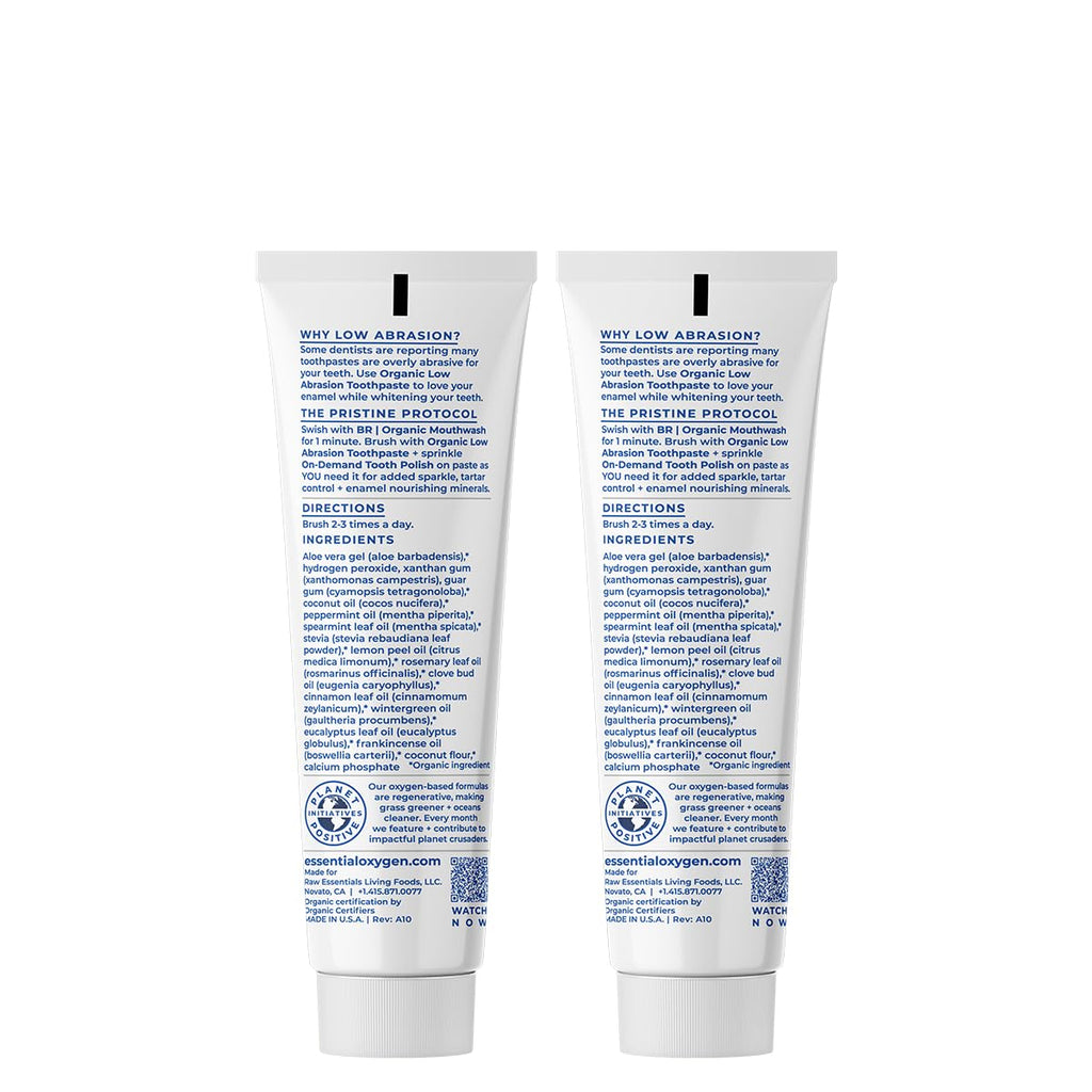 Essential Oxygen BR Certified Organic Toothpaste – Peppermint, 4oz (2 Pack)