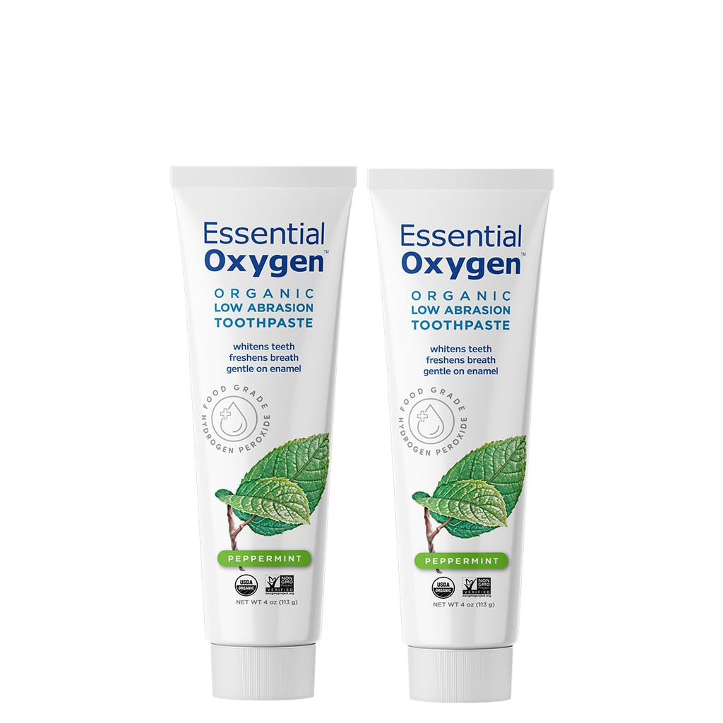 Essential Oxygen BR Certified Organic Toothpaste – Peppermint, 4oz (2 Pack)