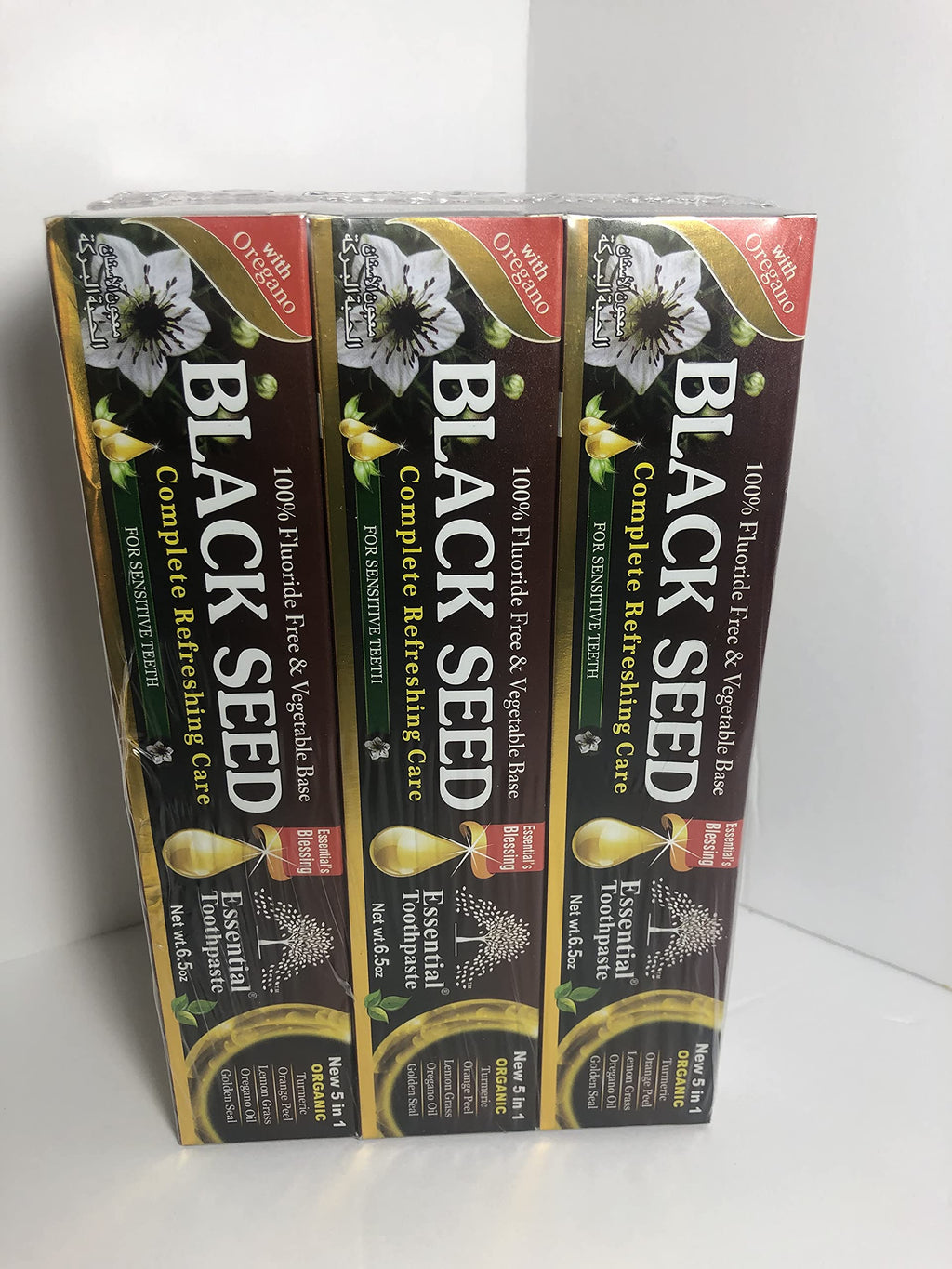 Essential Palace Organic Black Seed Toothpaste – Fluoride Free, 6.5oz (6 Pack)