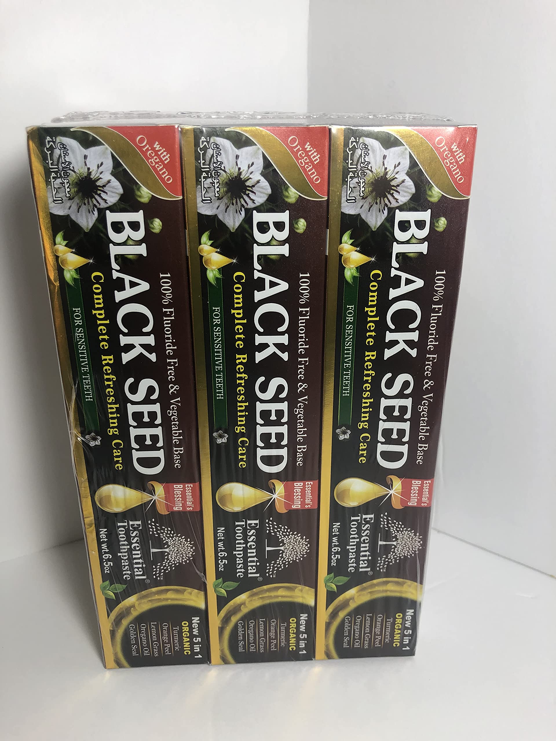 Essential Palace Organic Black Seed Toothpaste – Fluoride Free, 6.5oz (6 Pack)