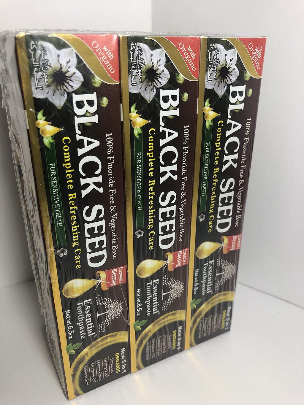 Essential Palace Organic Black Seed Toothpaste – Fluoride Free, 6.5oz (6 Pack)