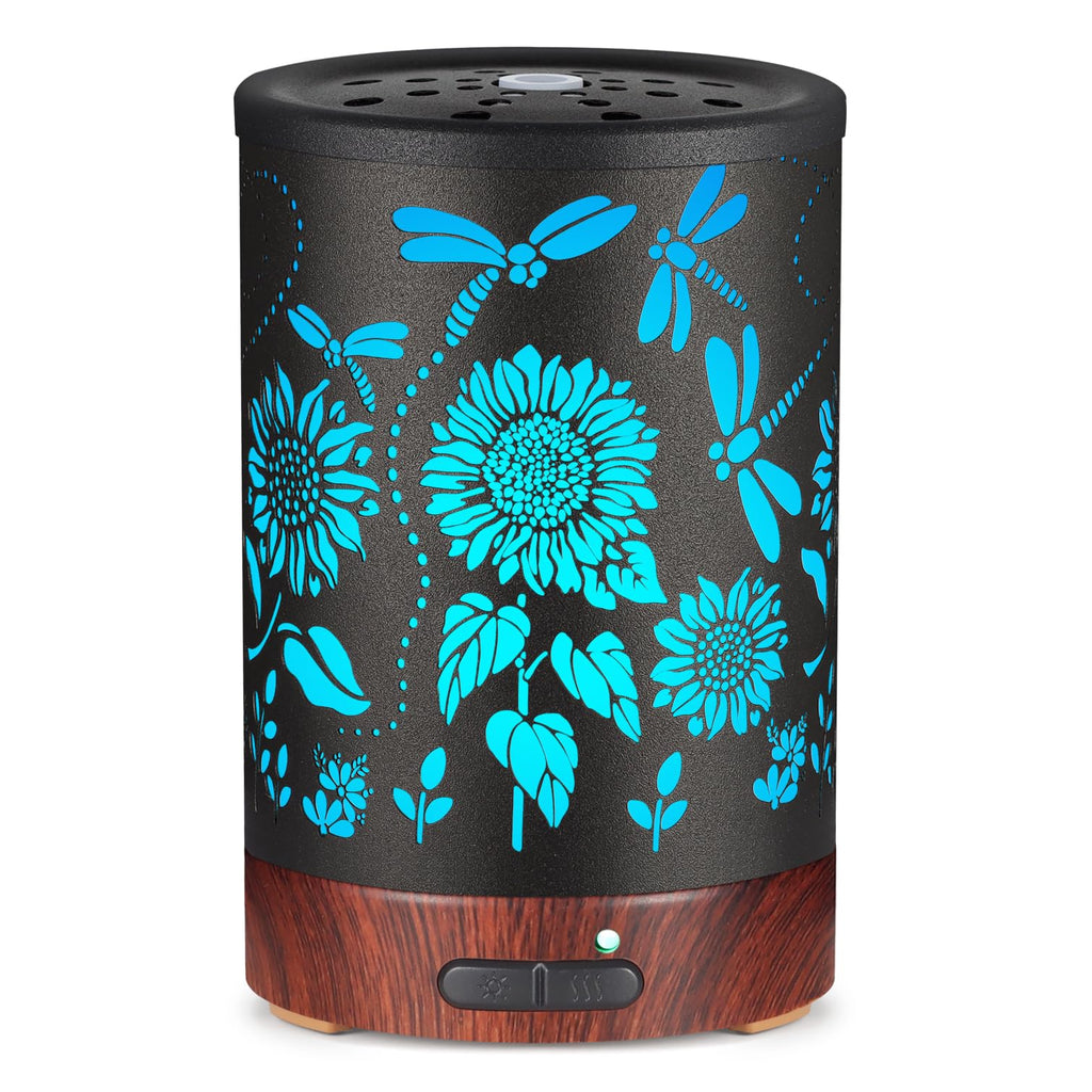 Essential Oils Diffuser - Christmas Aromatherapy Diffuser | 7-Color LED Humidifier (Sunflower) Gift
