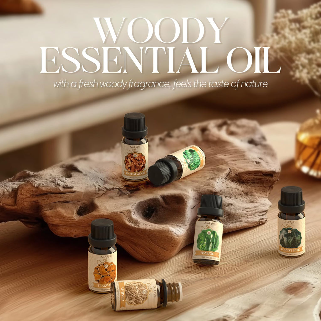 Soulorigin Woody Essential Oils Set – Diffuser & Candle Fragrances