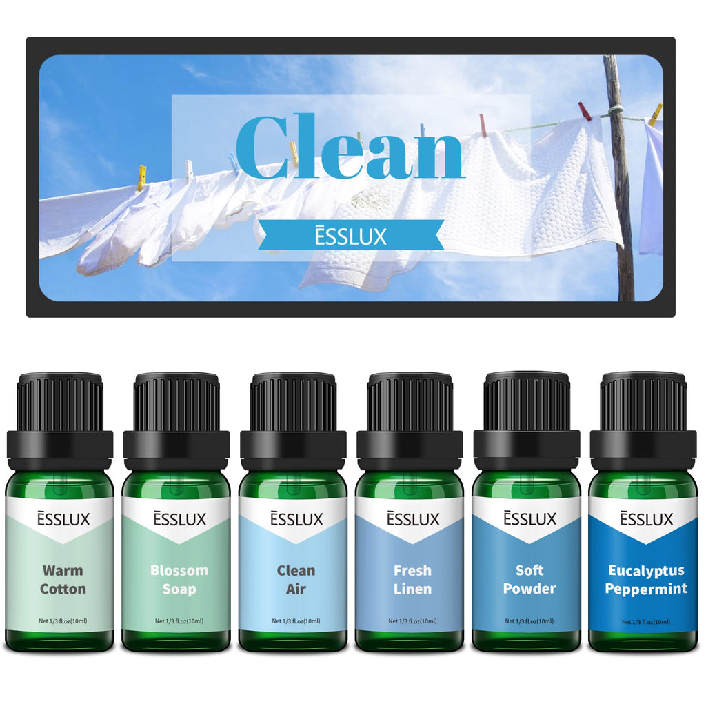 Fragrance Oil Set – ESSLux Clean Set (6x10ml) for Diffuser, Soap & Candle Making
