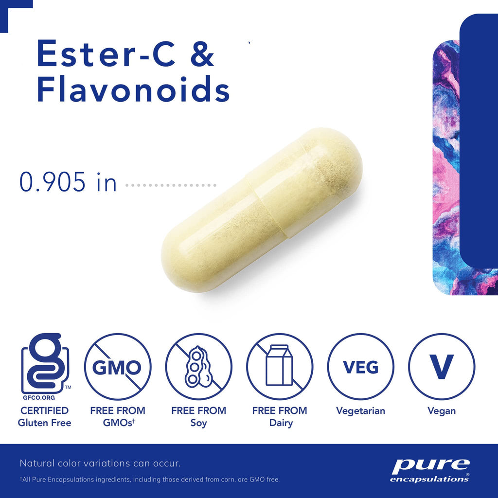 Pure Encapsulations Ester-C & Flavonoids – Vitamin C for Immune & Vascular Support, 90 Capsules