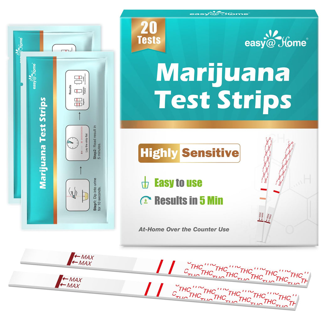 Easy@Home THC Urine Test Strips – 50 ng/mL Cutoff, 20 Strips, 5-Minute Results (ESTH-115)