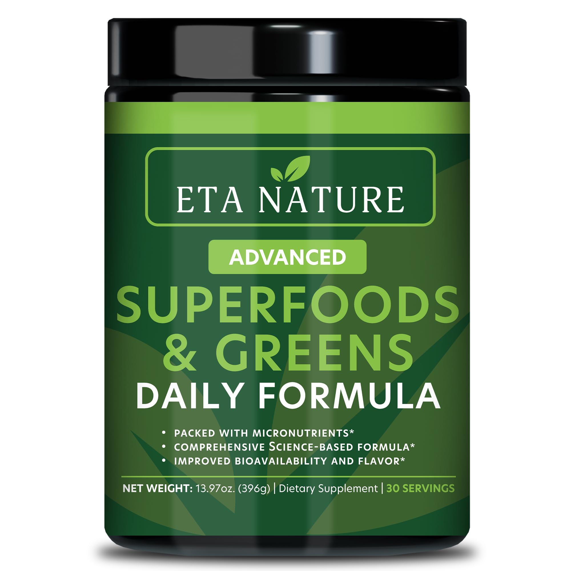 ETANATURE 50 Super Greens Powder - Vegan, Non-GMO Greens Superfood (30 Servings)