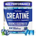eterlower Creatine Monohydrate Gummies 5g – Blueberry, Sugar Free & Vegan | 120 Count