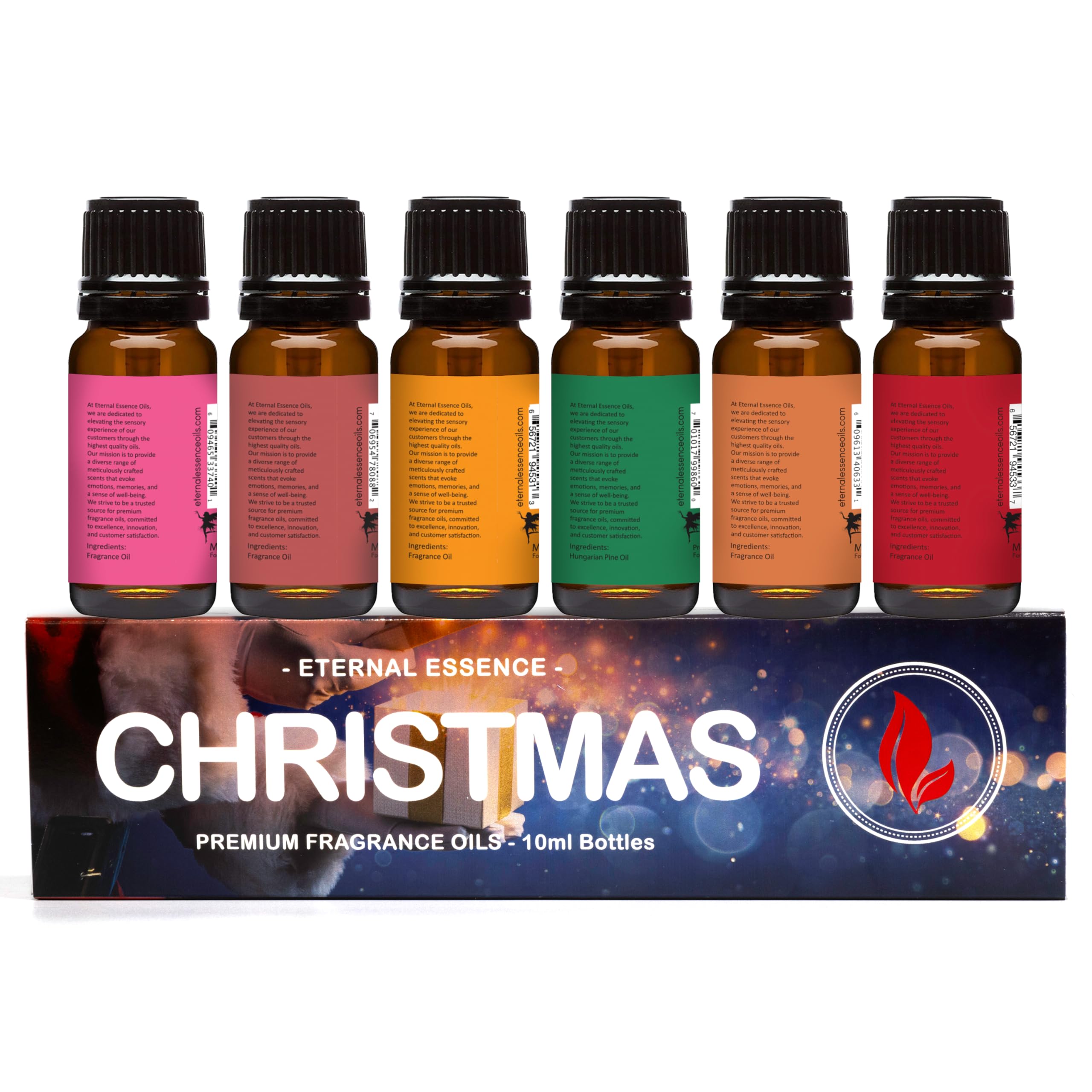 Eternal Essence Oils Christmas Set of 6 Premium Fragrance Oils – 10ml