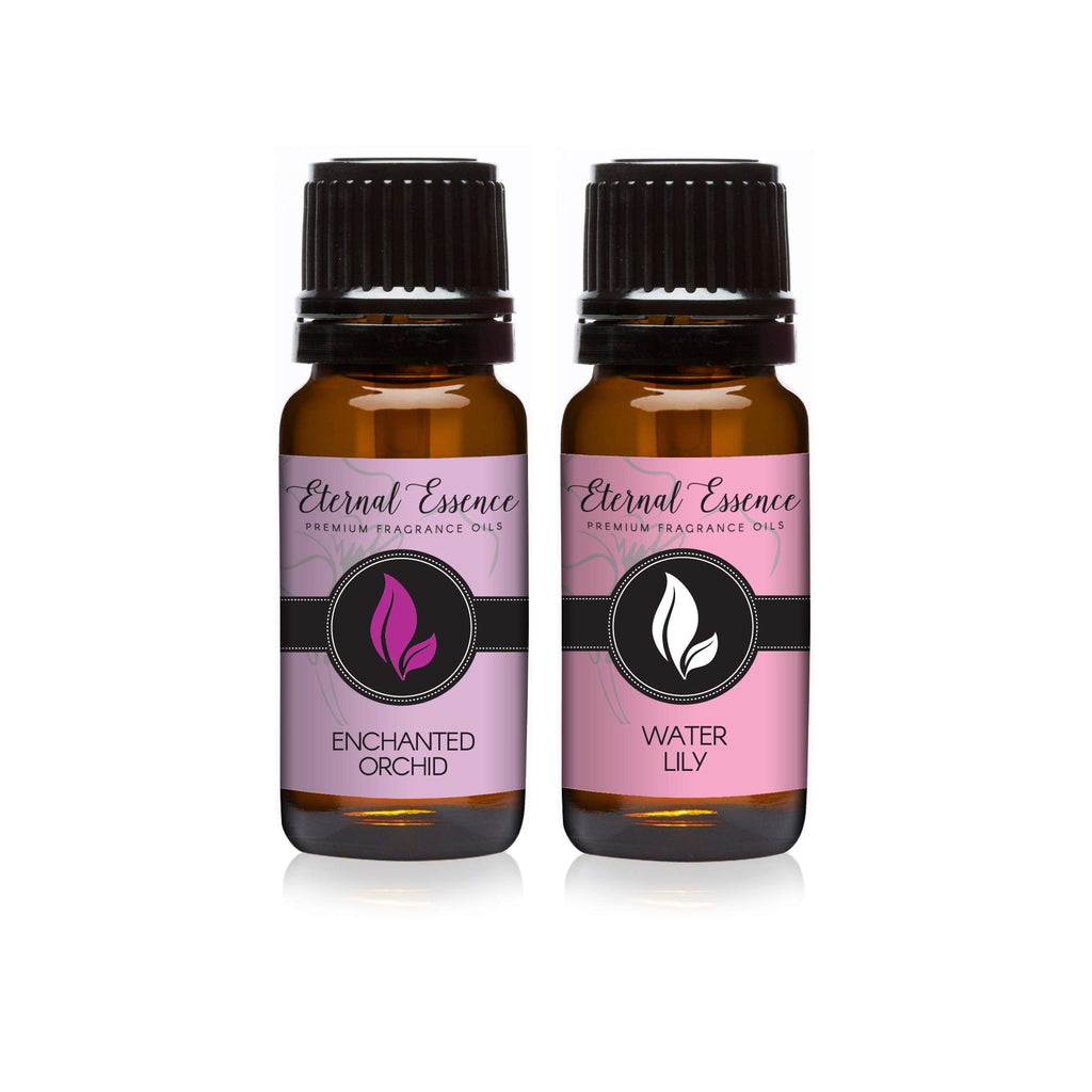 Eternal Essence Oils 2 Pack 10ml Premium Fragrance Oil – Enchanted Orchid & Water Lily for Candle Making, Soap, Diffusers, Aromatherapy