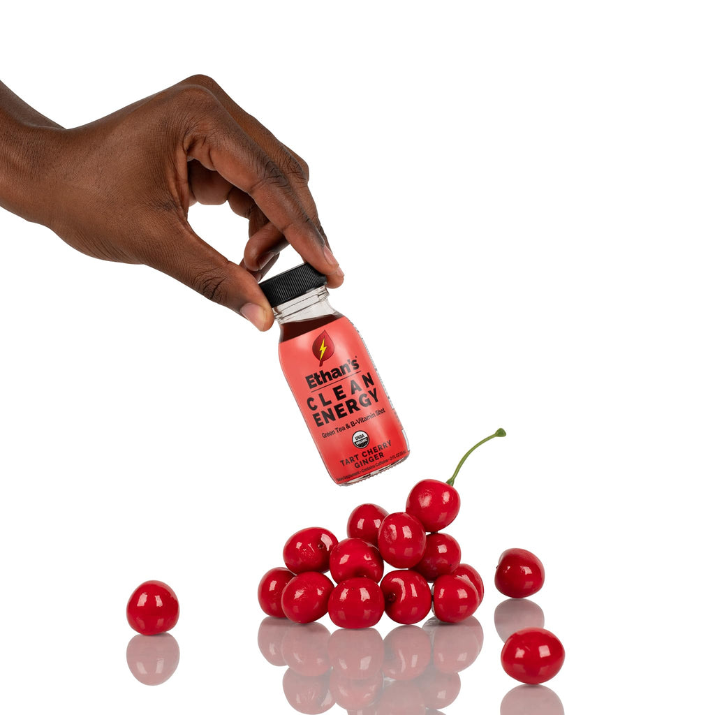 Ethan's Organic Tart Cherry Energy Shots - Sugar Free, Gluten Free, Vegan (2 Pack, 2oz)