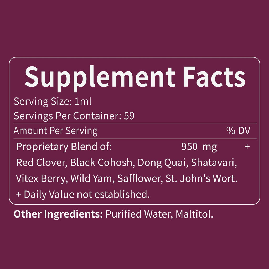 Eubrition Red Clover Drops – Women's Health Balance & 8-in-1 Menopause Support (Alcohol-Free, 2oz)