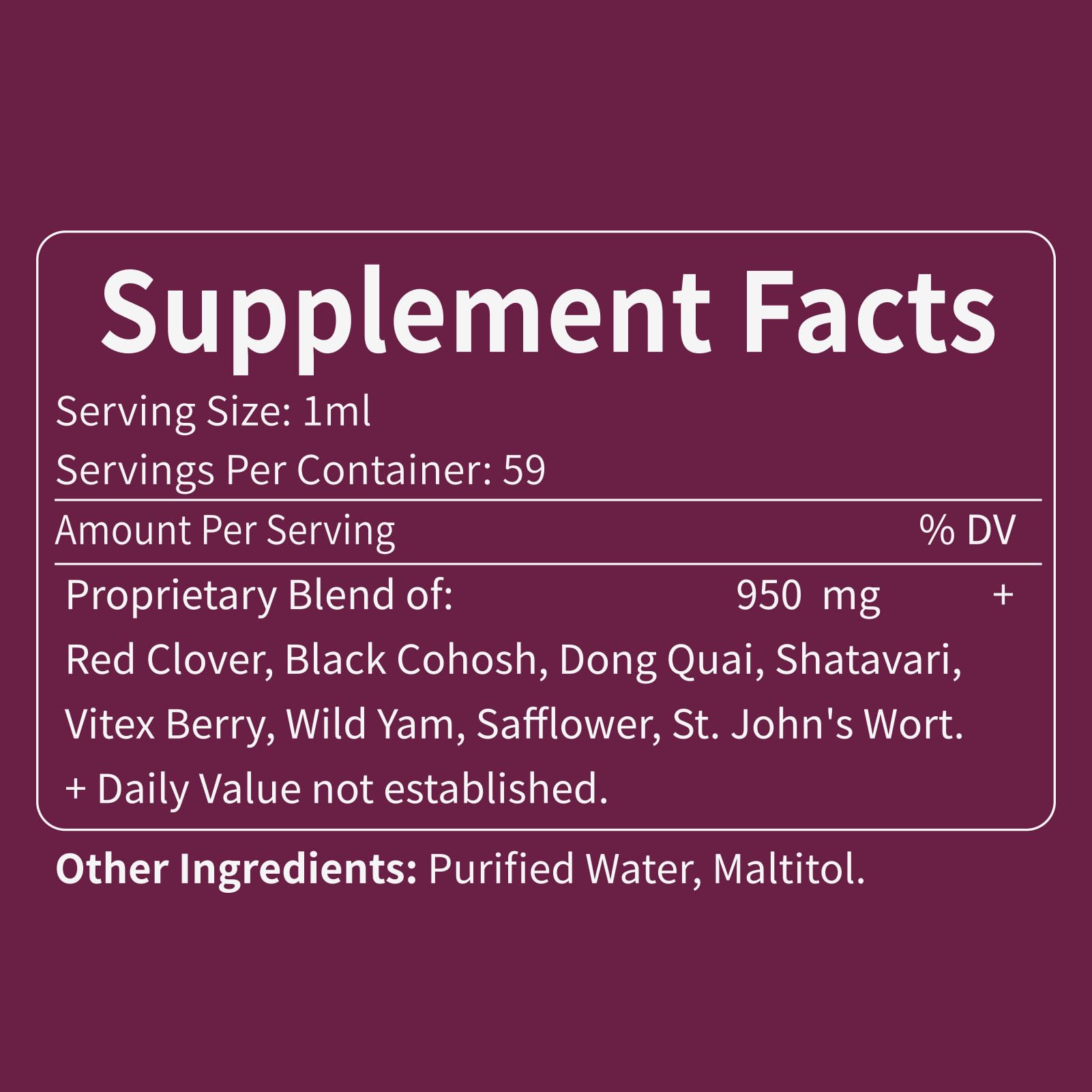 Eubrition Red Clover Drops – Women's Health Balance & 8-in-1 Menopause Support (Alcohol-Free, 2oz)