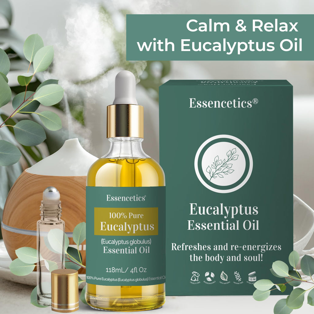 Eucalyptus Essential Oil 4oz - 100% Natural, Therapeutic Grade, Organic