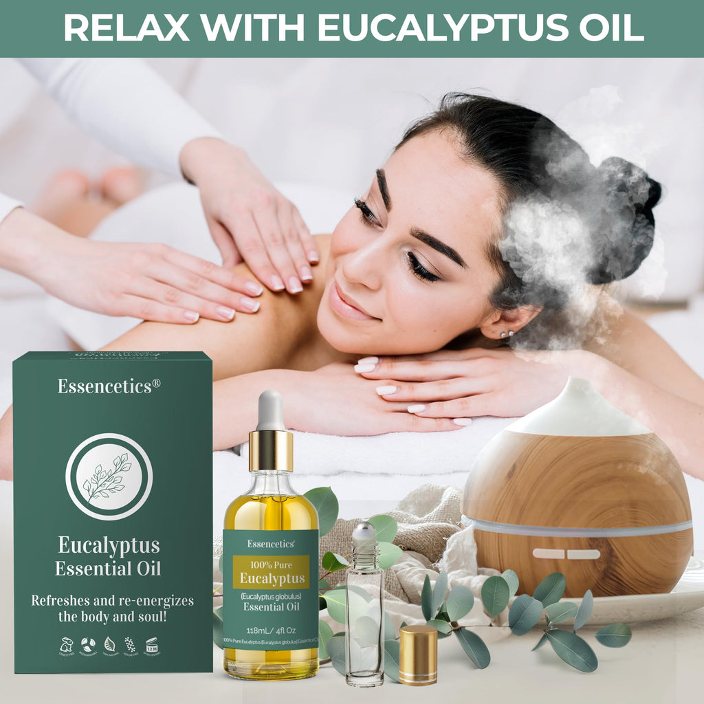 Eucalyptus Essential Oil 4oz - 100% Natural, Therapeutic Grade, Organic