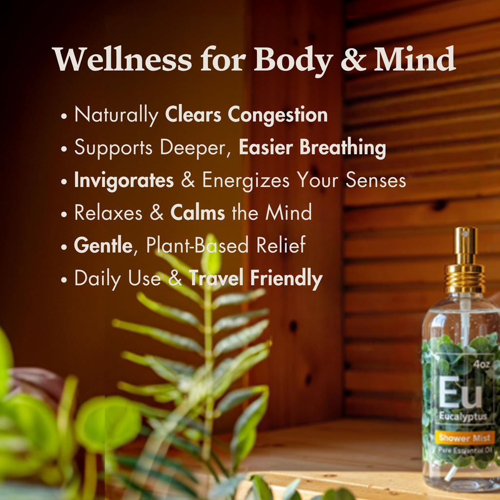 Eucalyptus Shower Spray 2 oz – Spa-Grade Aromatherapy, Made in USA