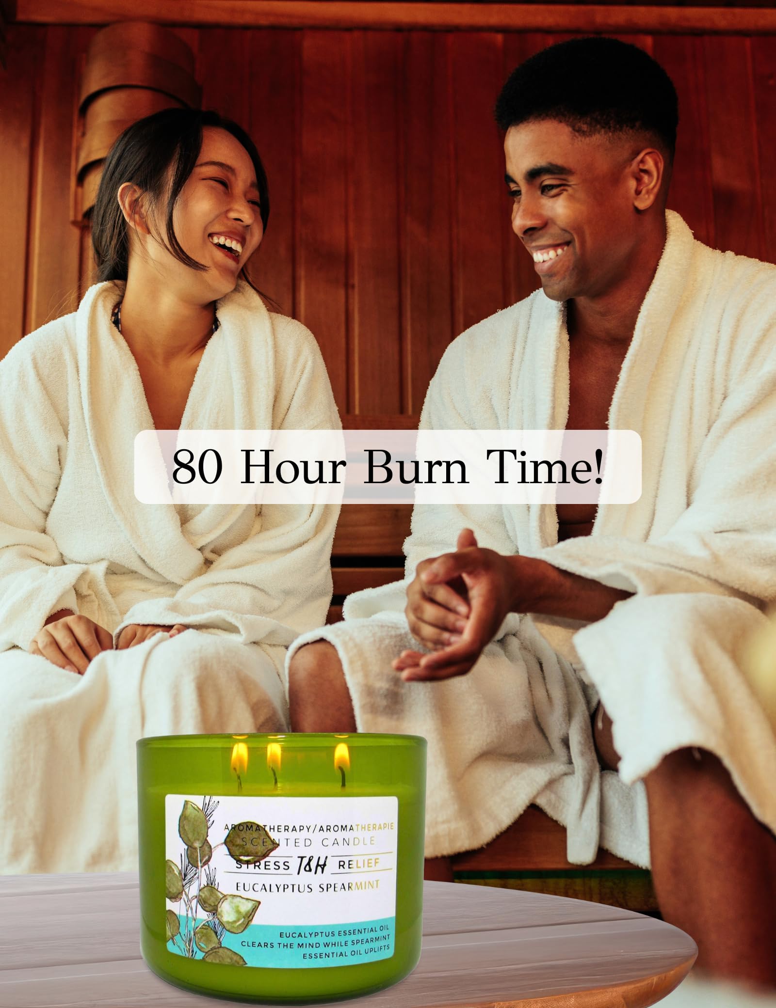 Eucalyptus Spearmint 3-Wick Soy Candle – 15.8 oz Aromatherapy Candle