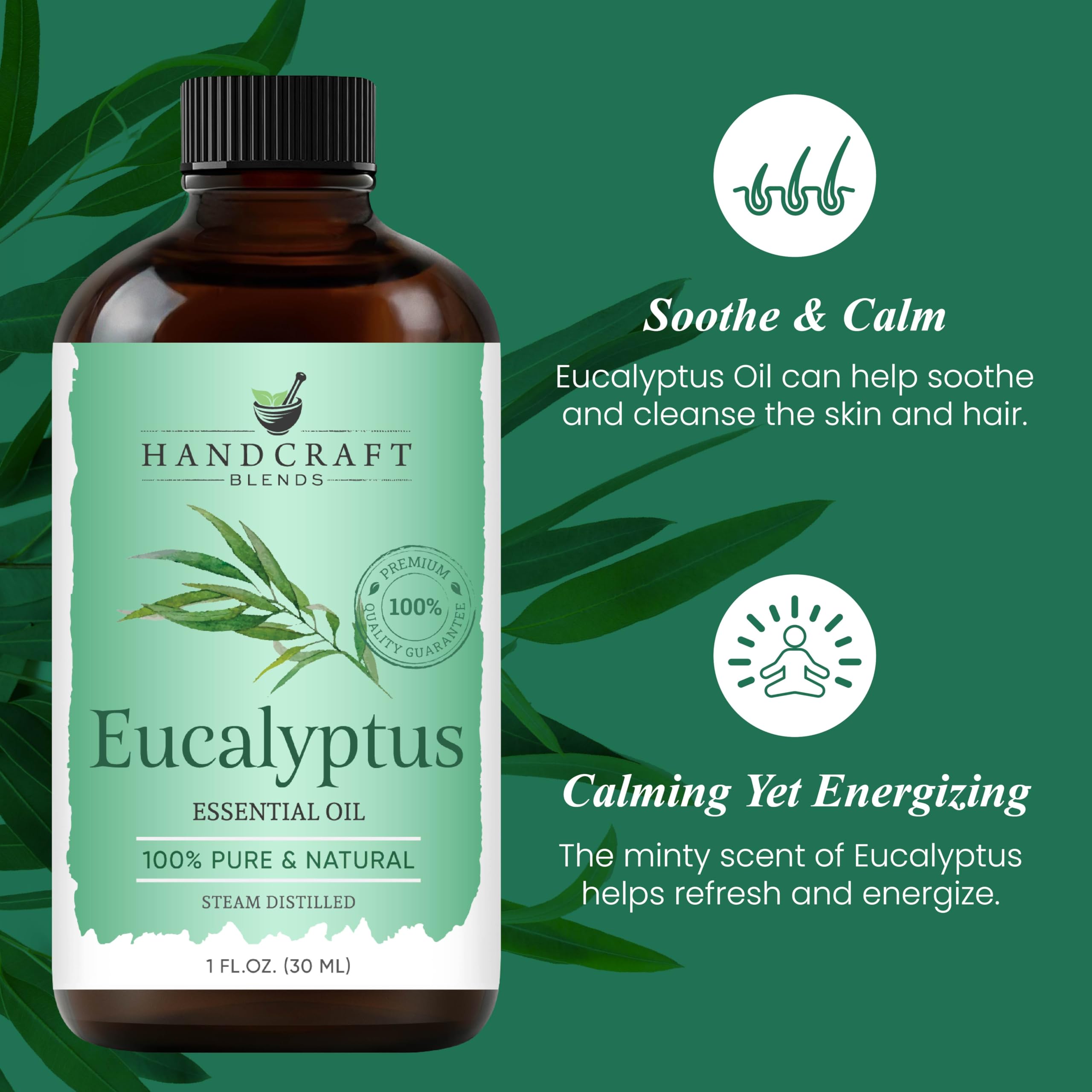 Handcraft Blends Eucalyptus Essential Oil – 1 Fl Oz, 100% Pure & Natural