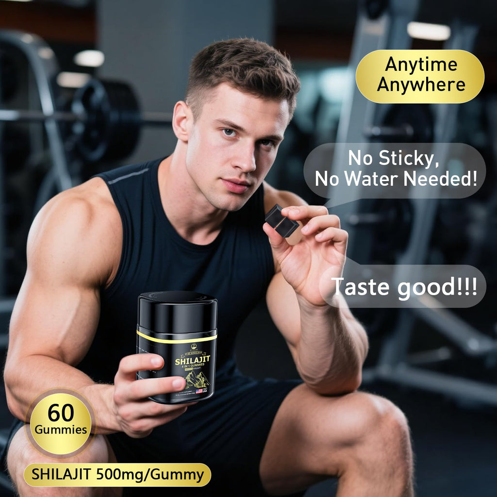 Eullsi Shilajit Gummies + Ashwagandha – 60 Count, Vegan & Non-GMO