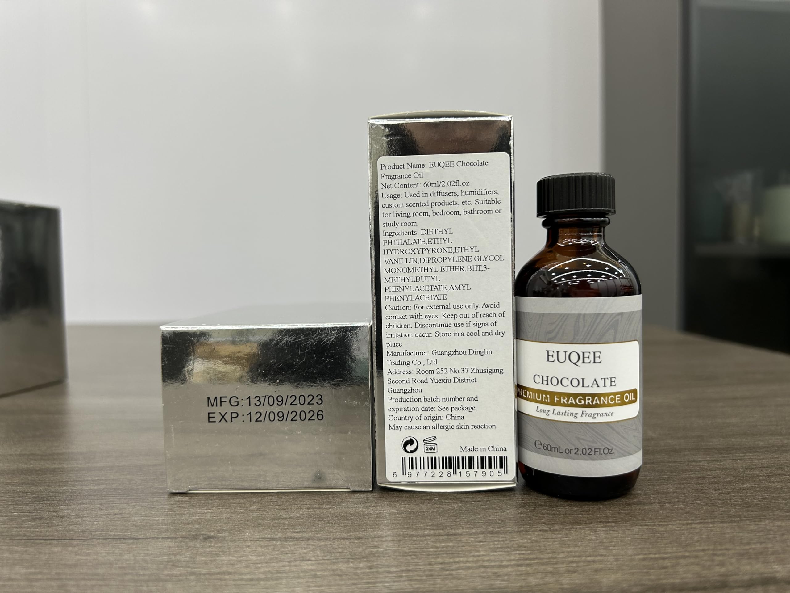 EUQEE Chocolate Fragrance Oil 2.02 Fl oz (60 ml) – Premium Grade with Glass Dropper for Diffusers, Soaps & Candles