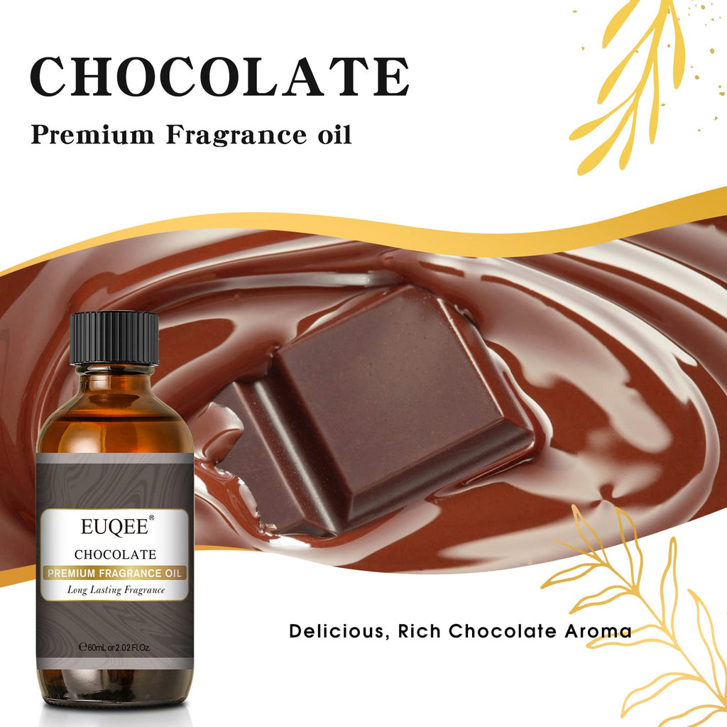 EUQEE Chocolate Fragrance Oil 2.02 Fl oz (60 ml) – Premium Grade with Glass Dropper for Diffusers, Soaps & Candles