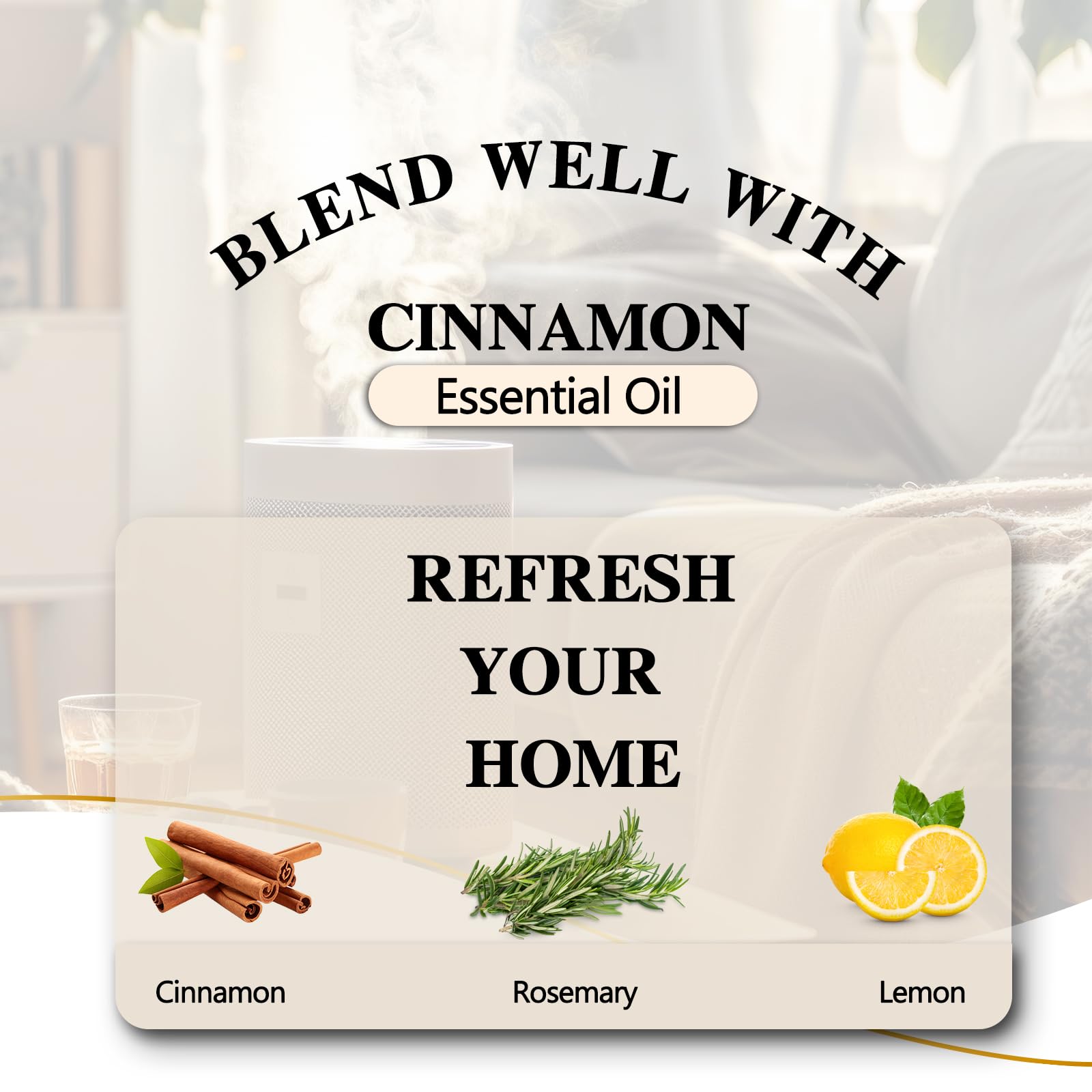 EUQEE Cinnamon Essential Oil 118ml (4 Fl Oz) – Diffuser, Aromatherapy, DIY Soap & Candle Making